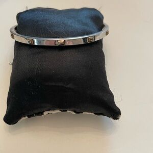 Chic Silver Bangle with Stud Accents